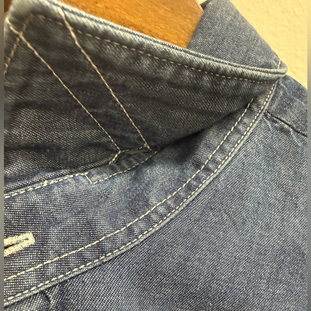 NWOT Z Zegna Light Blue Denim Button Down Shirt - Picture 4 of 5